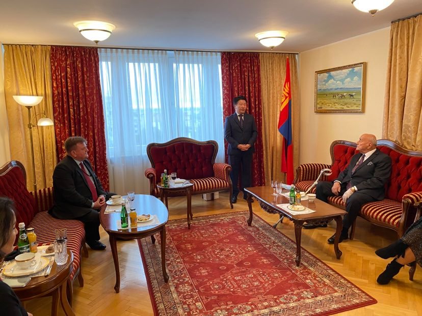 From the left: Ambassador of Poland to Mongolia H.E. Mr. Krzysztof Bojko, Ambassador of Mongolia to Poland H.E. Mr. Dorj Barkhas, Mr. Eng. Zdzisław Banasik.